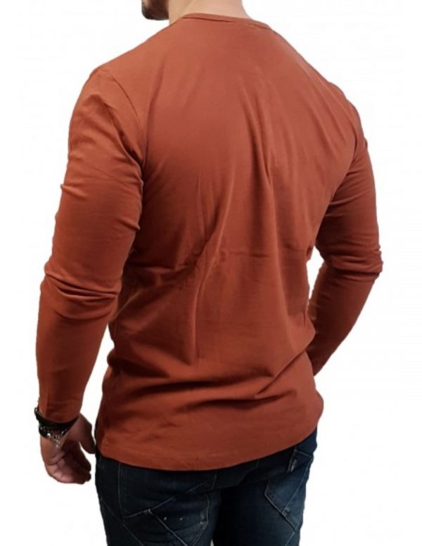 Brokers ΑΝΔΡΙΚΟ ΜΑΚΡΥΜΑΝΙΚΟ T-SHIRT 21512-221-01(050) Burnt Orange