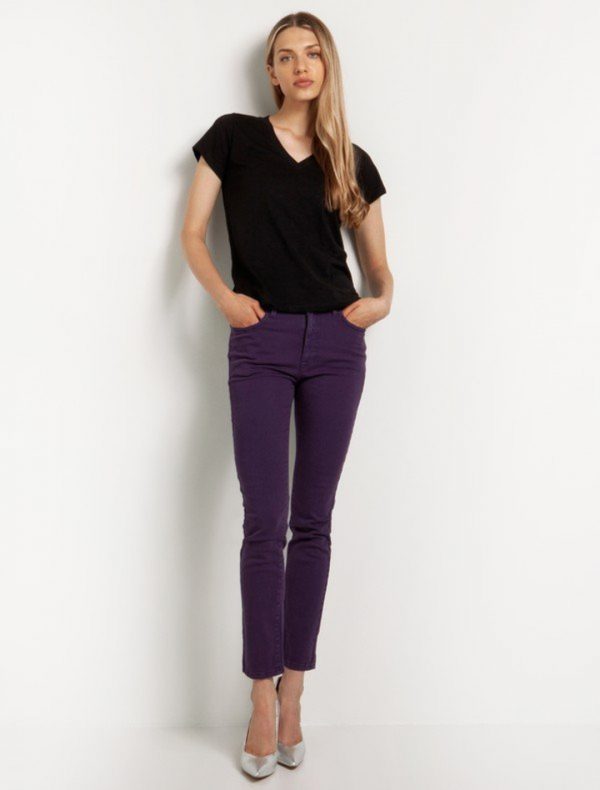 TOI & MOI Basic πεντάτσεπο παντελόνι 20-3807-221-Purple