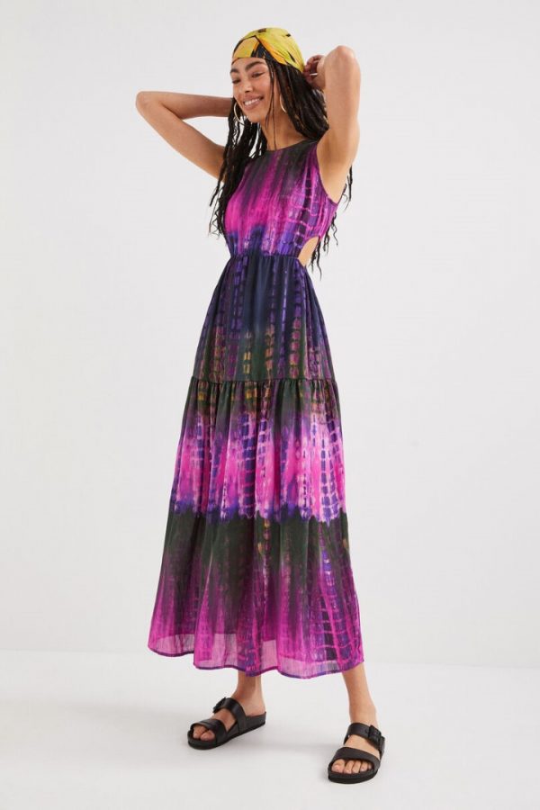 Desigual AUGUST Tie-dye cut-out dress 22SWVW31-3023 Purple