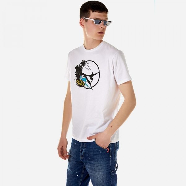 Brokers ΑΝΔΡΙΚΟ T-SHIRT ΛΕΥΚΟ SURFER 21012-204-01-WHITE/Λευκό