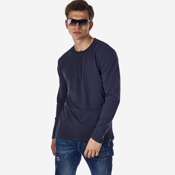 BROKERS ΑΝΔΡΙΚΟ ΜΑΚΡΥΜΑΝΙΚΟ T-SHIRT INDIGO 22517-333-01-Blue INDIGO/Μπλέ Indigo