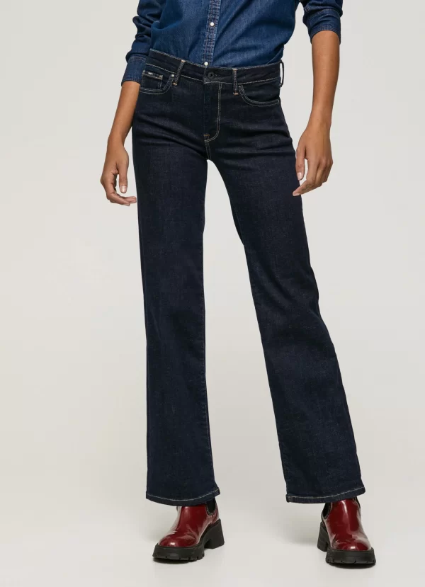 PEPE JEANS 'AUBREY' FLARE SLIM FIT JEAN MID WAIST ΠΑΝΤΕΛΟΝΙ ΓΥΝΑΙΚEIO PL204154BB42-000 Denim