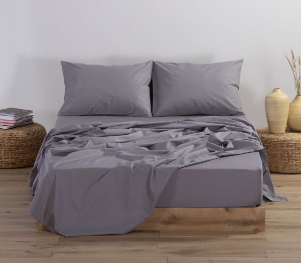 Nef&Nef ΣΕΝΤΟΝΙ KING SIZE ΜΕ ΛΑΣΤΙΧΟ BASIC 180Χ200+35 024424-Grey/Γκρί