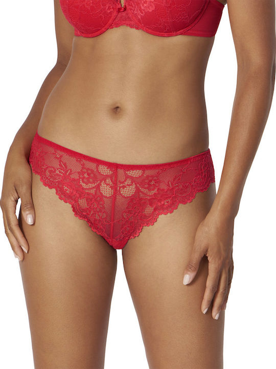 Triumph Tempting Lace Brazilian String Red 10182559-0024-Red/Κόκκινο