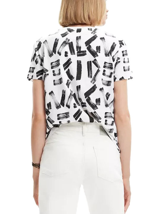 Desigual Arty letters T-shirt 23SWTKAP1000 - White/ Άσπρο