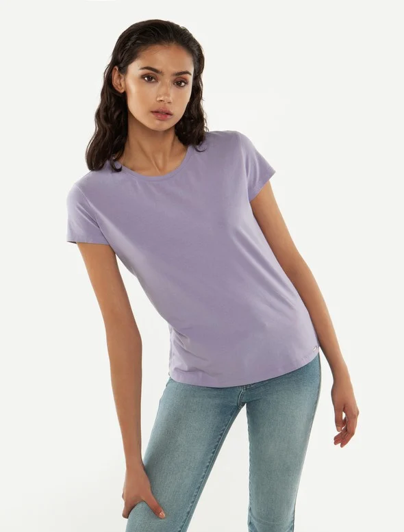 Toi&Moi Basic t-shirt με στρογγυλή λαιμόκοψη  80-5814-123-Λιλά