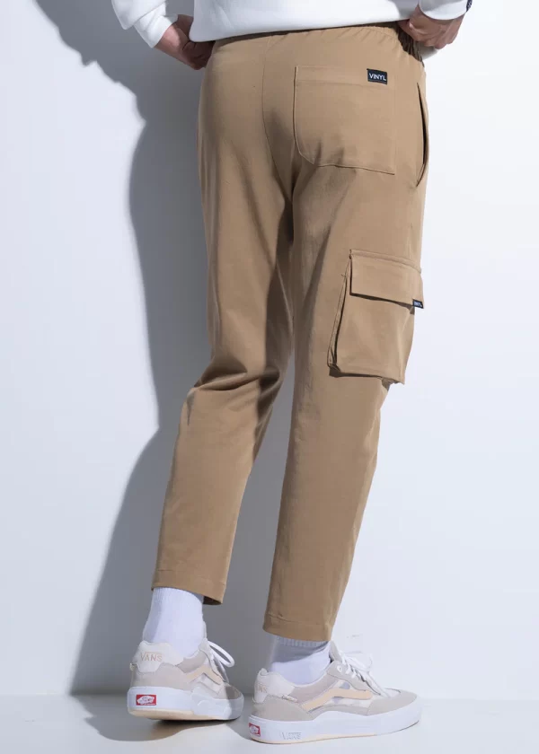 Vinyl Art Clothing VINYL ΠΑΝΤΕΛΟΝΙ ΥΦΑΣΜΑΤΙΝΟ CARGO ΚΑΦΕ - CINCHED WAIST CARGO PANTS 02712-33-Camel/Καφέ