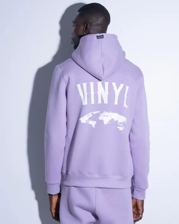 Vinyl Art Clothing VINYL ΦΟΥΤΕΡ ΜΕ ΤΥΠΩΜΑ ΛΙΛΑ-GLOBE POPOVER HOODIE 54230-22-Lilac/Λιλά