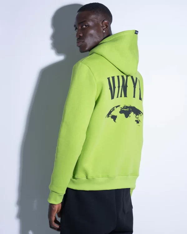 Vinyl Art Clothing VINYL ΦΟΥΤΕΡ ΜΕ ΤΥΠΩΜΑ ΠΡΑΣΙΝΟ-GLOBE POPOVER HOODIE 54230-20-Lime/Λάιμ