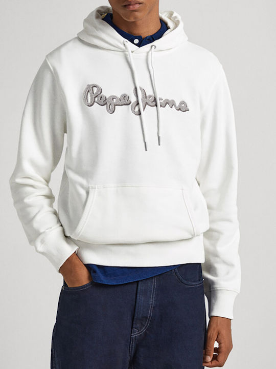 Pepe Jeans E2 Drop 2b Ryan Ανδρικό Φούτερ με Κουκούλα και Τσέπες PM582328-803-White/Λευκό