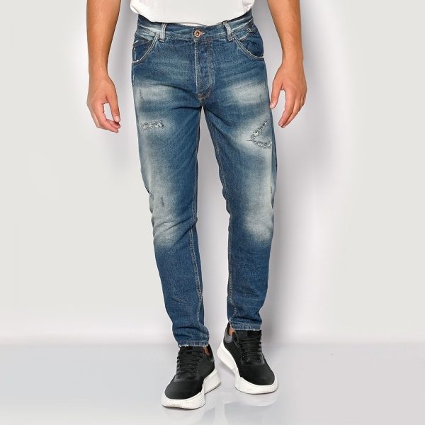 Brokers ΑΝΔΡΙΚΟ ΠΑΝΤΕΛΟΝΙ JEAN ΜΠΛΕ ΜΕ ΚΑΤΑΣΤΡΟΦΕΣ CARROT LOOSE 23513-155-301-BLUE/Μπλέ