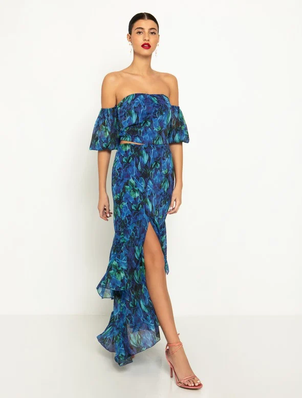 Toi&Moi Floral maxi φούστα με βολάν 10-3752-124-Floral/Φλοράλ