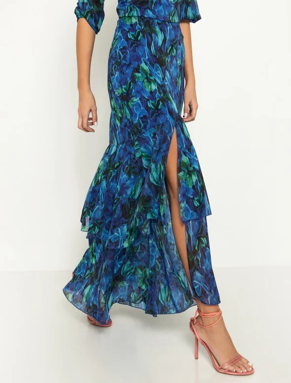 Toi&Moi Floral maxi φούστα με βολάν 10-3752-124-Floral/Φλοράλ