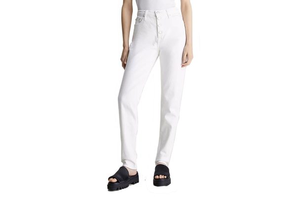 Calvin Klein Γυναικείο Παντελόνι Τζιν - J20J222765 1AA - Λευκό Τζιν/Denim Light