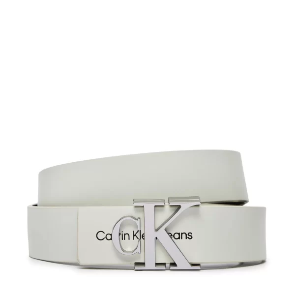 Calvin Klein Γυναικεία Ζώνη Monogram Hardware 30Mm - K60K610281 CGA - Λευκό του πάγου/Icicle