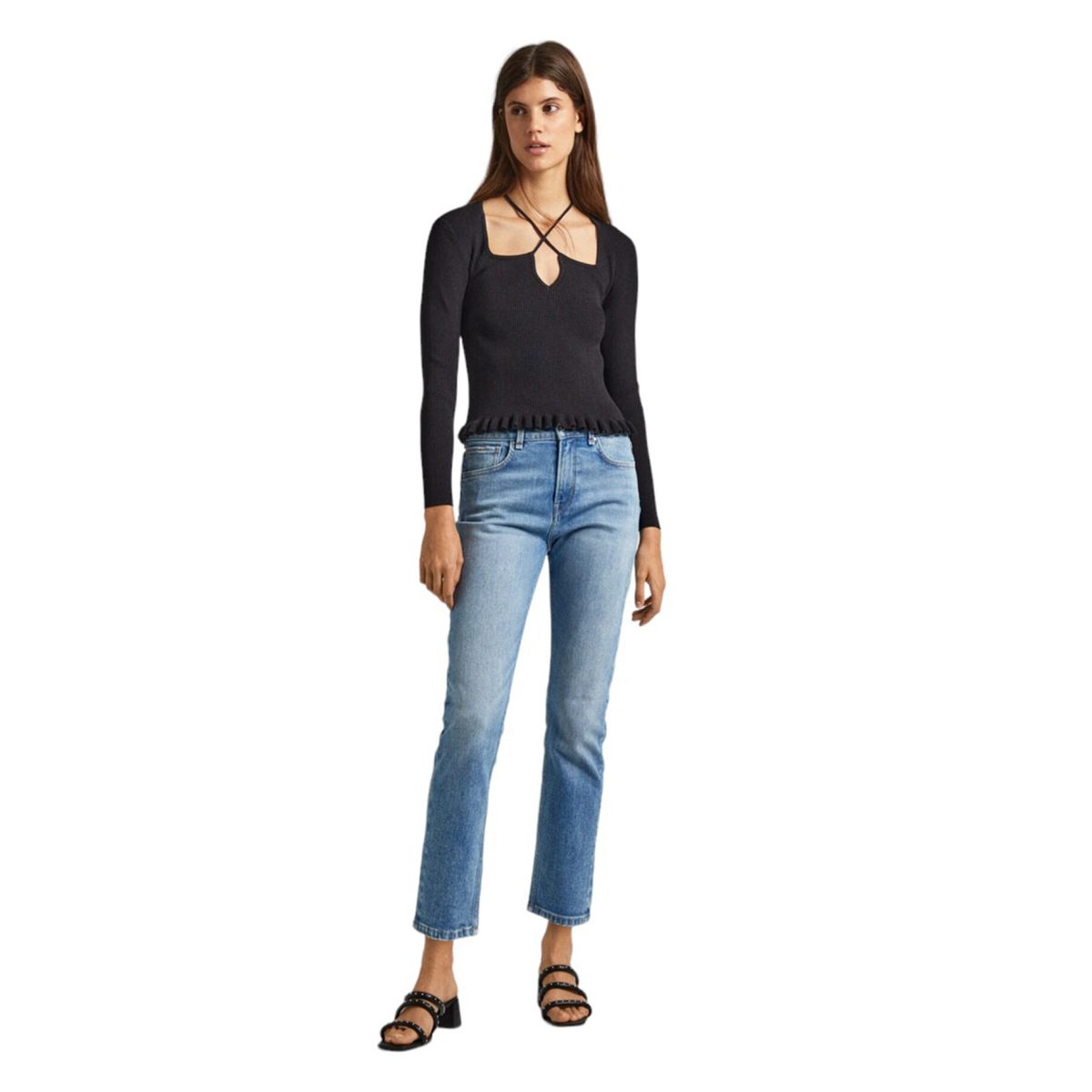 Pepe Jeans Γυναικείο Τζιν Παντελόνι Straight -  PL204592MI78 000 - Τζιν Μπλε/Denim Blue