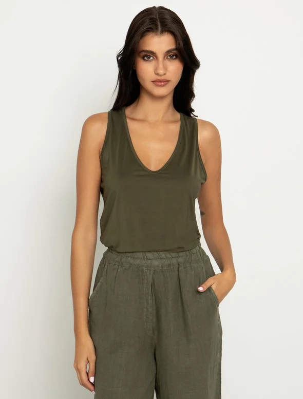 Toi&Moi Κρουαζέ φόρεμα με βολάν 50-6187-124-Khaki/Χακί