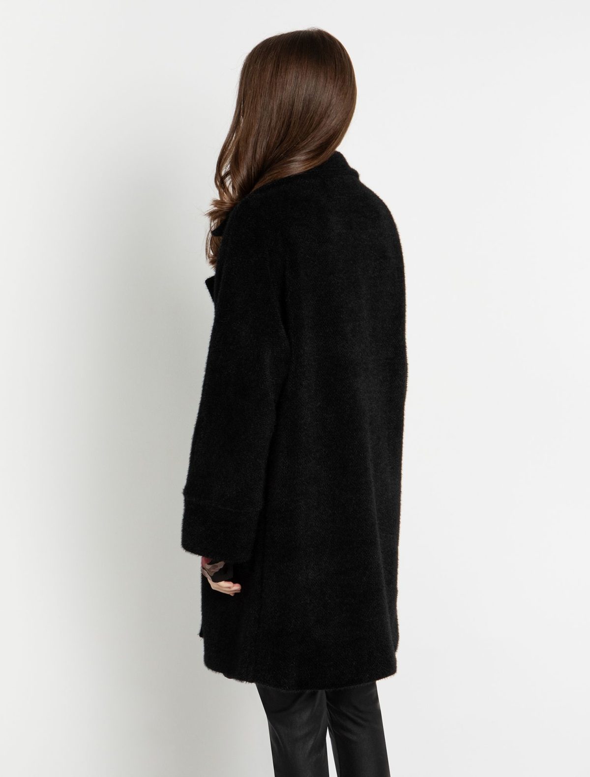 Toi&Moi Oversized παλτό χνουδωτή υφή 60-1651-224 -Black/Μαύρο