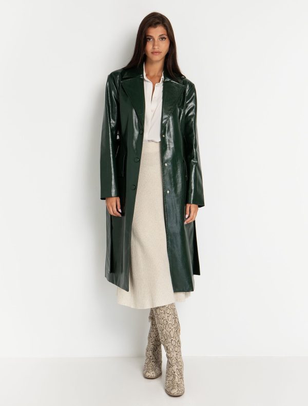 Toi&Moi Trench coat από δερματίνη 60-1622-224-Cypress/Κυπαρισί