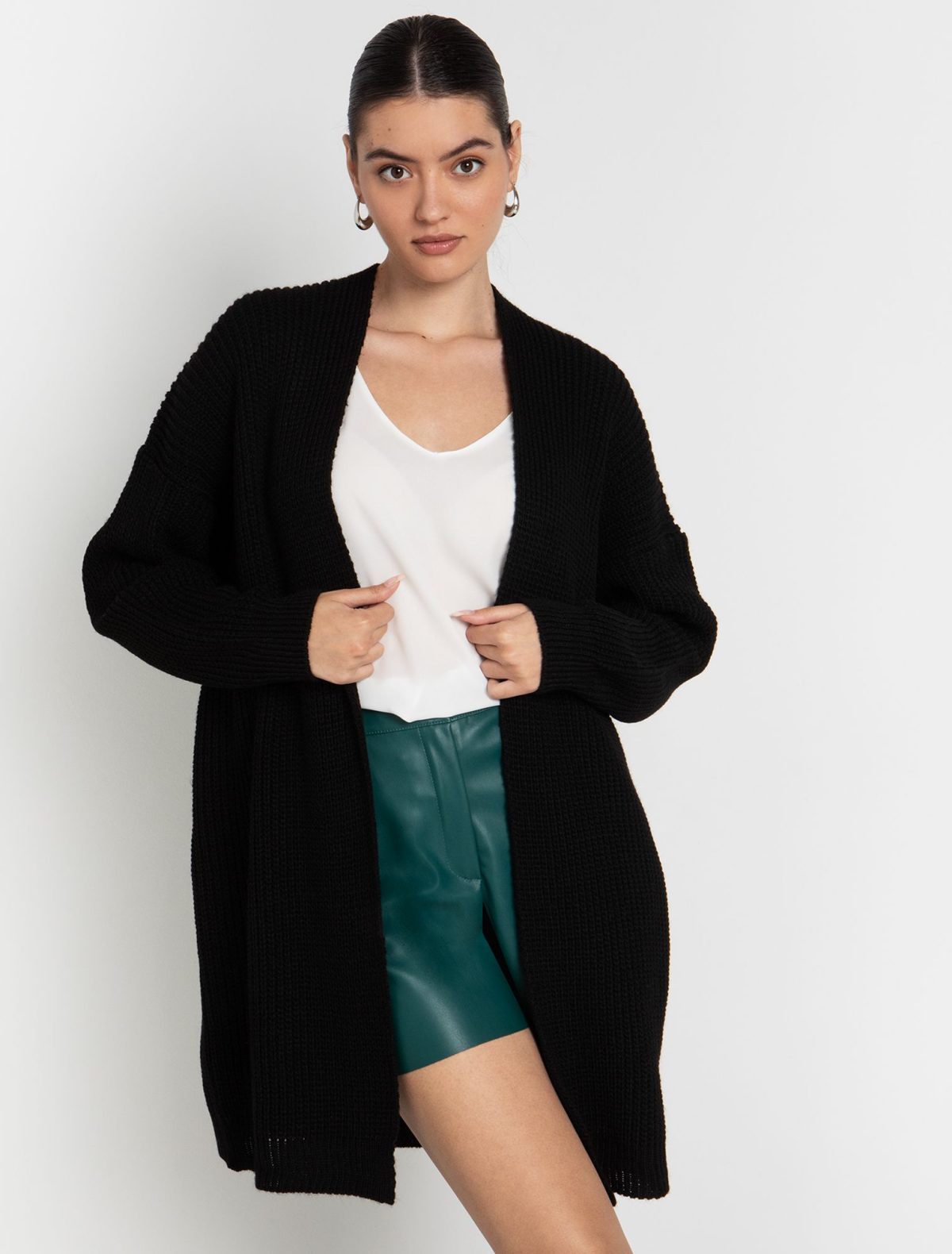 Toi&Moi Oversized πλεκτή ζακέτα 70-4789-224-Black/Μαύρο