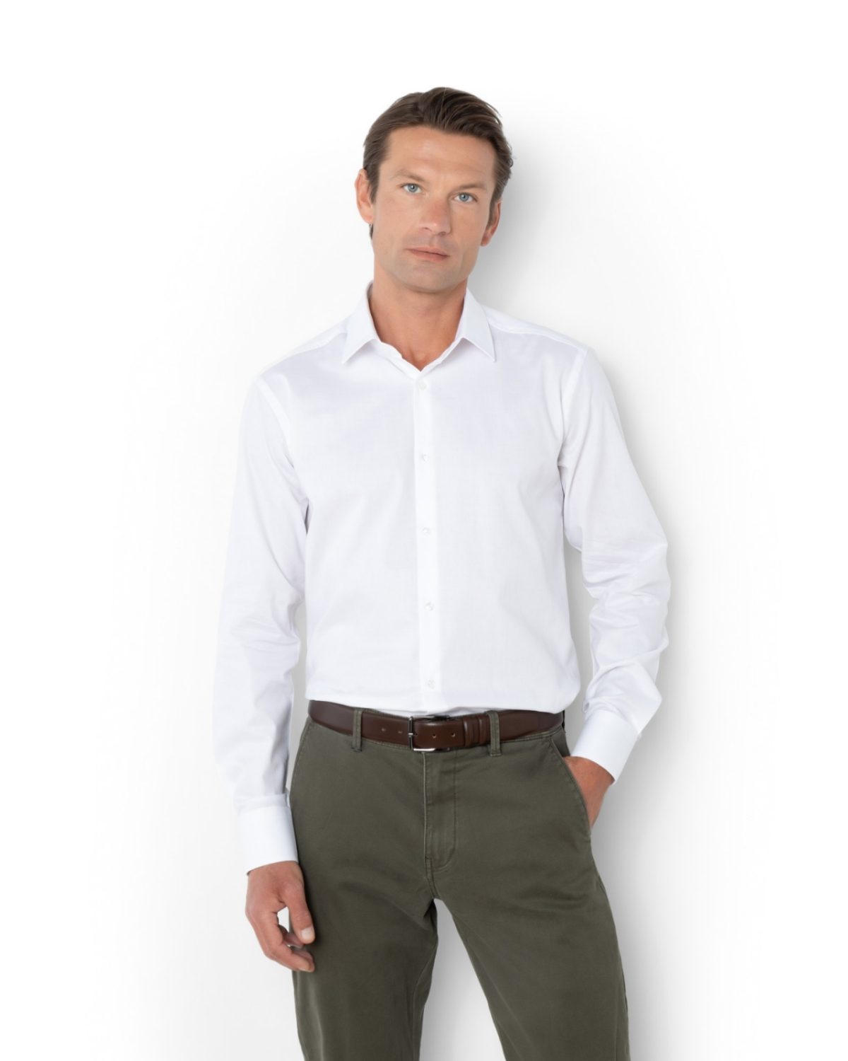 The Bostonians ΠΟΥΚΑΜΙΣΟ DOBBY SLIM FIT  3ACP2128|B001WH-White/Λευκό